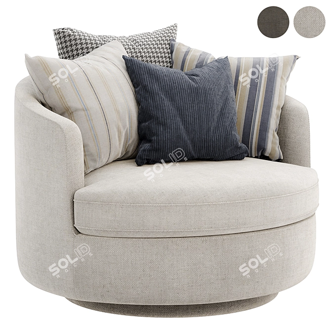 Luxury Swivel Accent Chair 3D model image 1