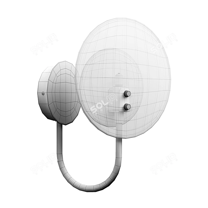 Elegant Amber Glass Metal Sconce 3D model image 3