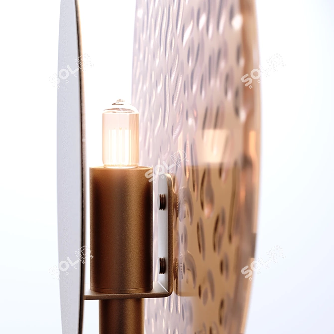 Elegant Amber Glass Metal Sconce 3D model image 1