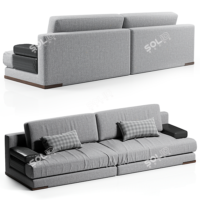 Luxurious Fendi Casa Duke Sofa 3D model image 1