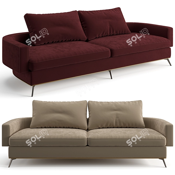 Luxury Visionnaire Rhapsody Sofa - 263cm 3D model image 1