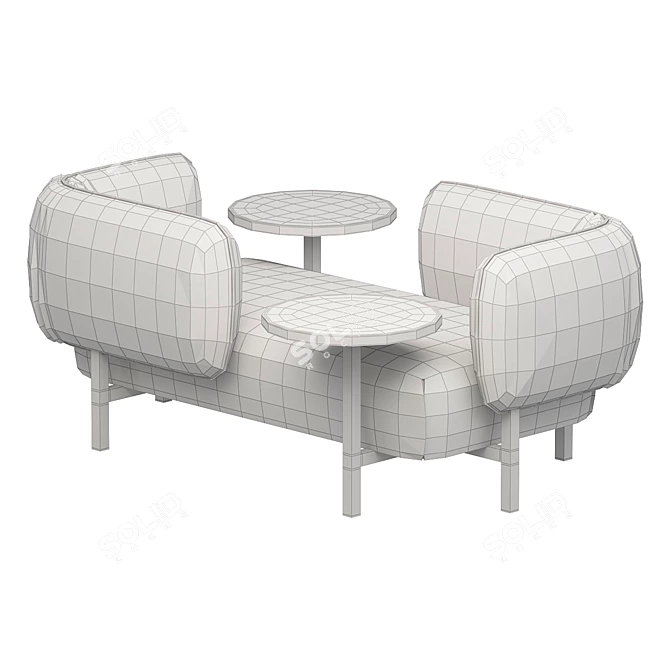 Elegant Jersey Fabric Sofa 3D model image 2