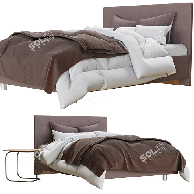 Hoff Bed Elsi with Side Table 3D model image 3