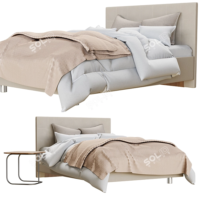 Hoff Bed Elsi with Side Table 3D model image 4