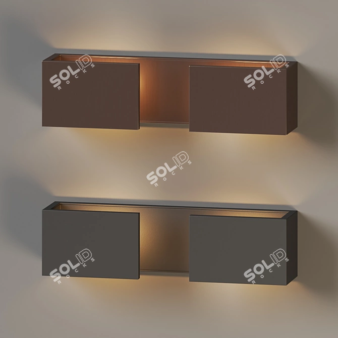 Modern LED Outdoor Wall Light 3D model image 2
