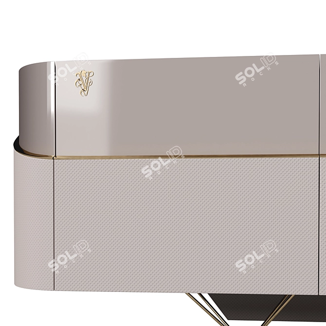 Luxury Majestic Leather Low Unit 3D model image 4