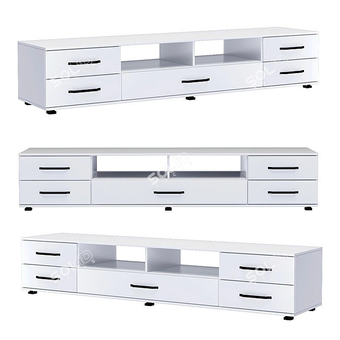 Modern Glossy TV Stand TB200 3D model image 1