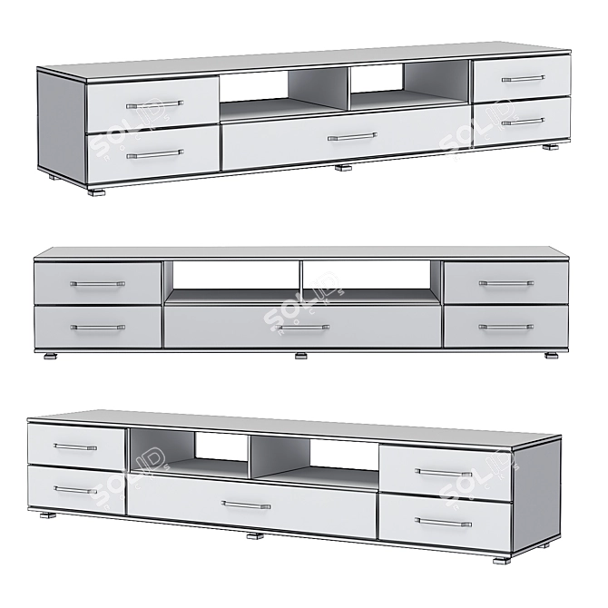 Modern Glossy TV Stand TB200 3D model image 2