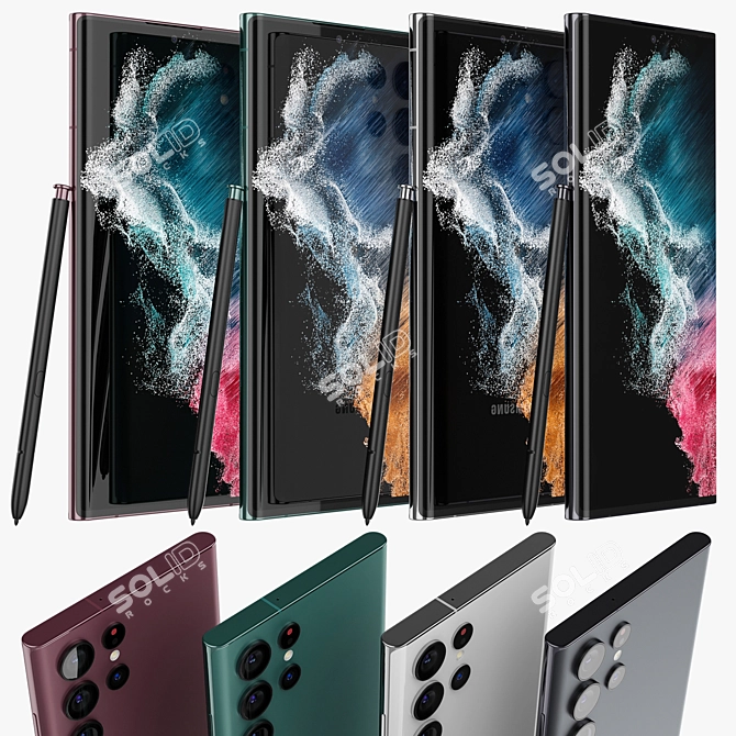 Samsung Galaxy S22 Ultra Renders 3D model image 4