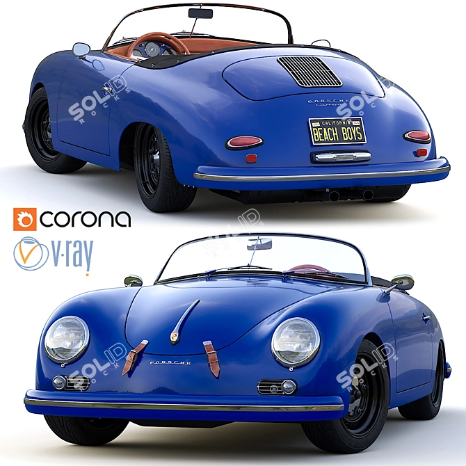 1956 Porsche Speedster 3D Model 3D model image 1