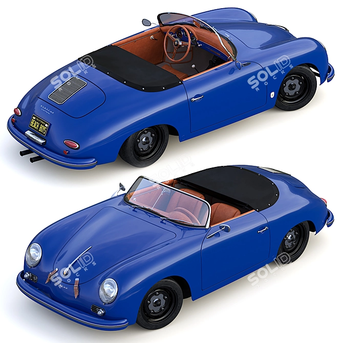 1956 Porsche Speedster 3D Model 3D model image 2