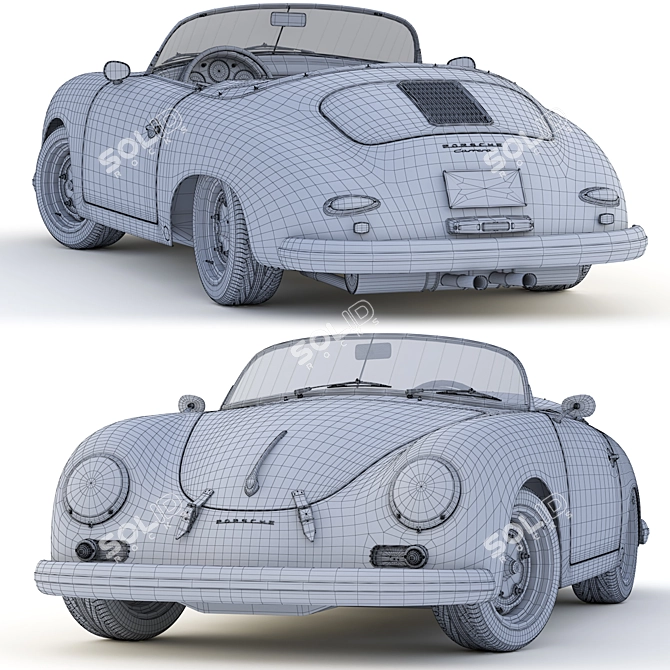 1956 Porsche Speedster 3D Model 3D model image 7