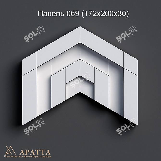 Aratta Panel 069 (Lightweight Gypsum) 3D model image 2