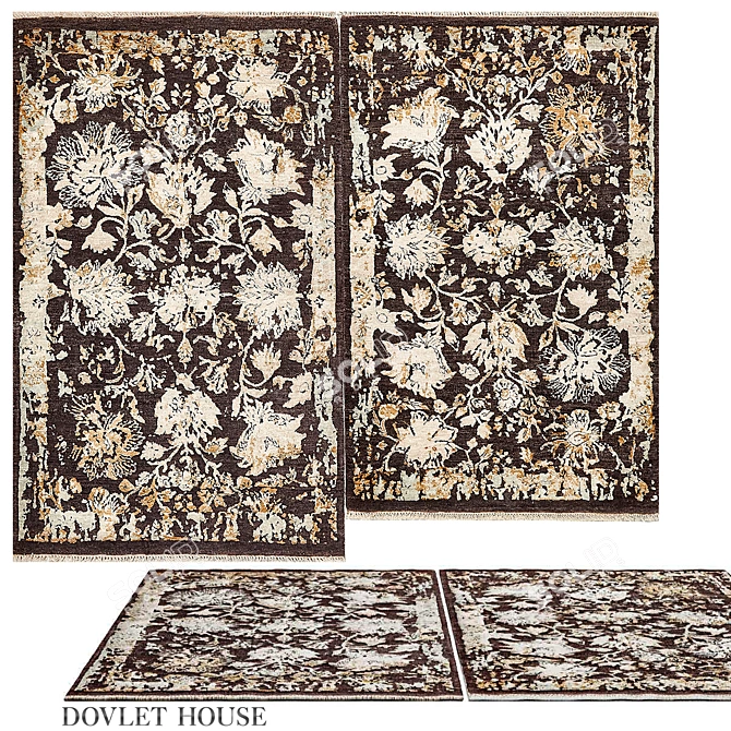 Luxury Wool Silk Carpet India 3D model image 1