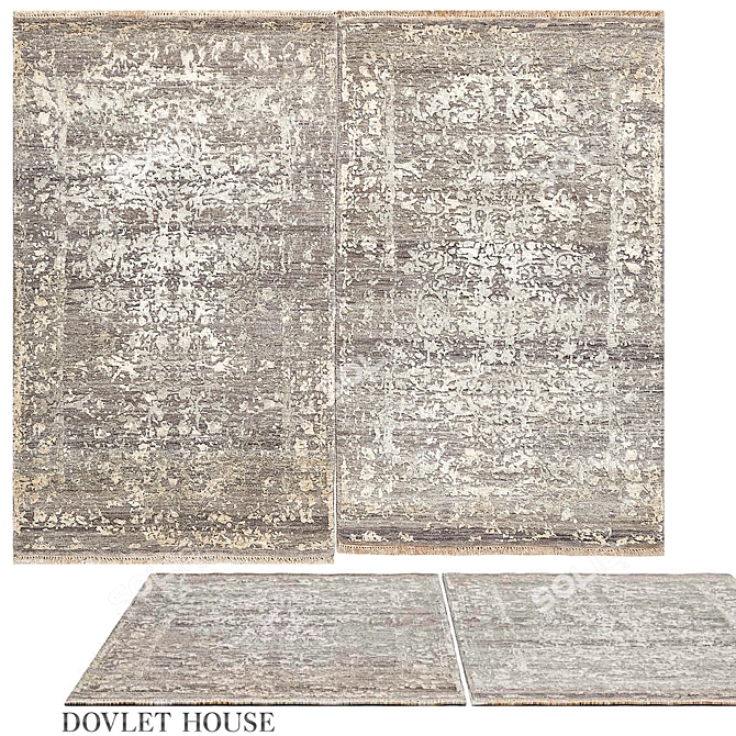 Luxury Wool Silk Blend Carpet 3D model image 1