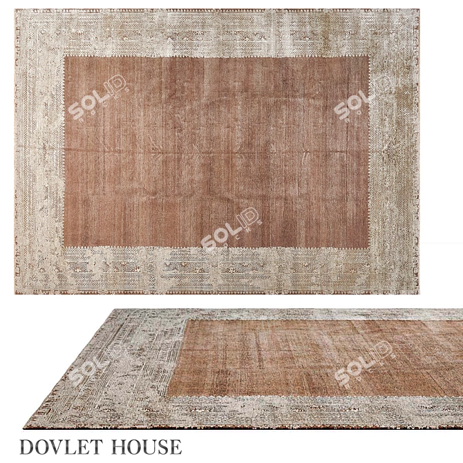 Luxury Wool Silk Indian Rug 3D model image 1