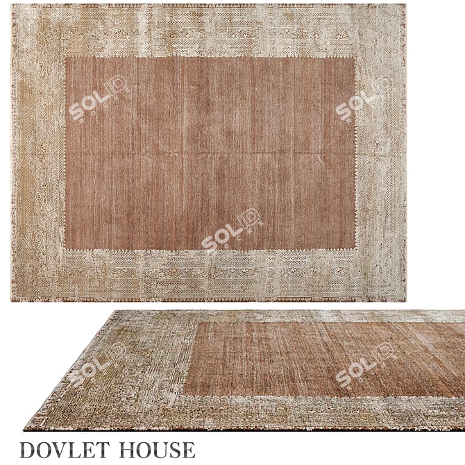 Luxurious Wool Silk Textured Rug 3D model image 1