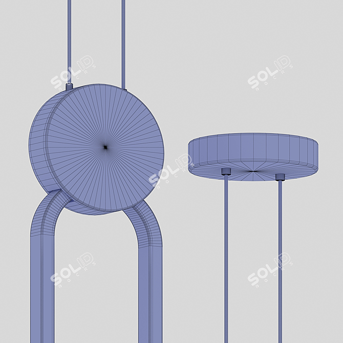  Brass Disc Pendant Light 3D model image 3