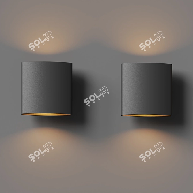 Modern LED Outdoor Wall Sconce 3D model image 2