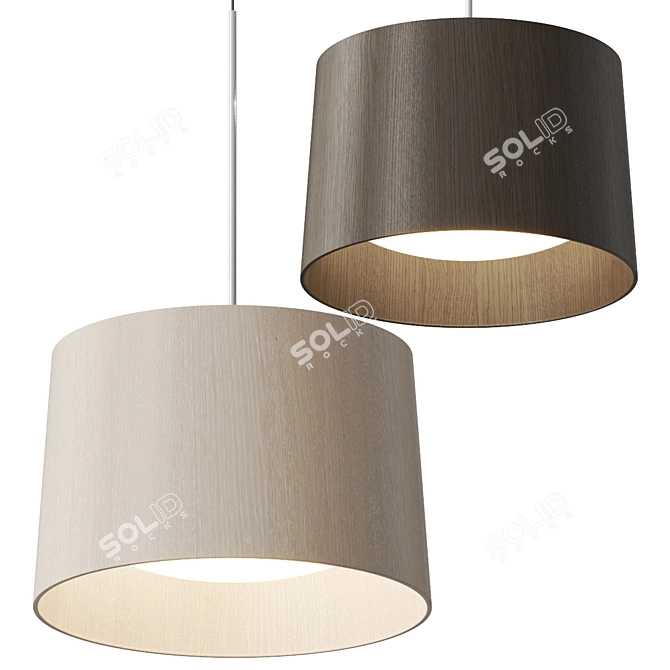 Modern Wood Pendant Lamp Vray 3D model image 1