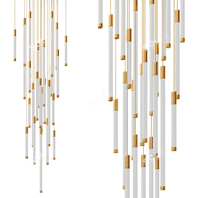 Ethereal Light Flux Chandelier 3D model image 1