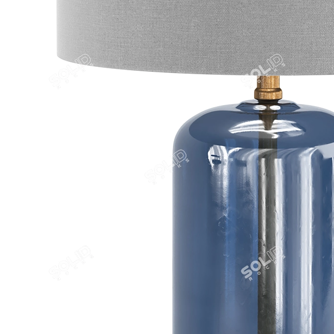 Elegant Blue Glass Table Lamp 3D model image 2