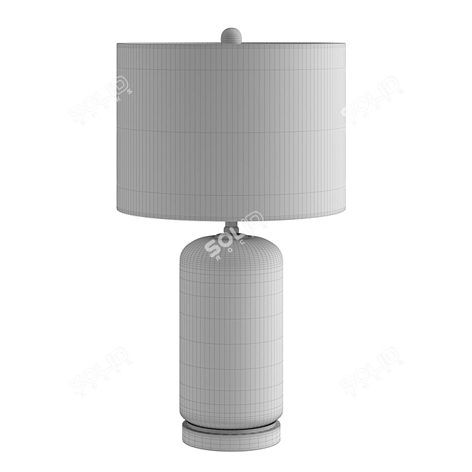 Elegant Blue Glass Table Lamp 3D model image 3