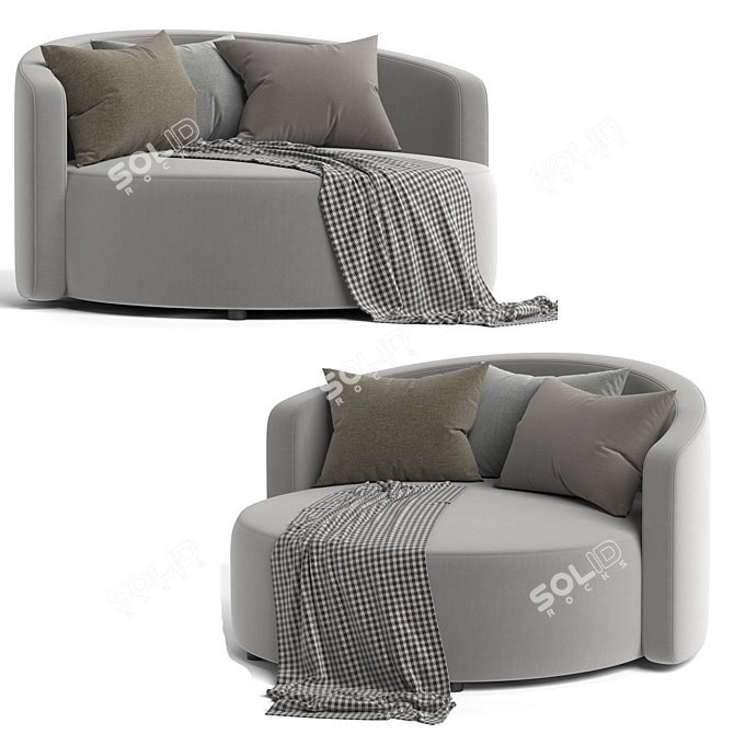 Elegance 3D Loveseat Furniture 3D model image 2