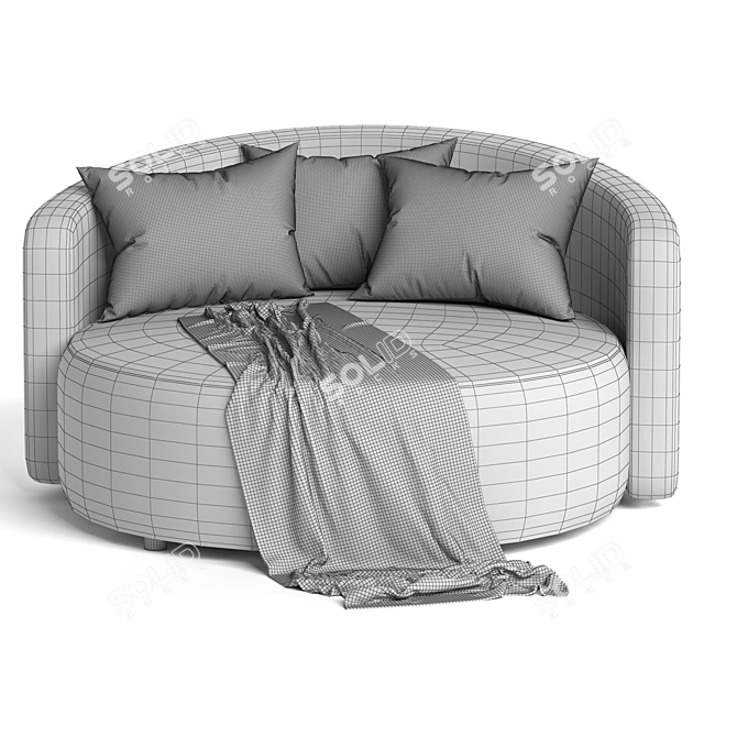 Elegance 3D Loveseat Furniture 3D model image 4