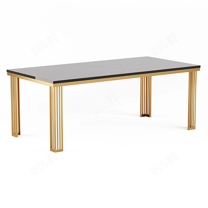 Vintage Dining Table CARLINO 3D model image 2