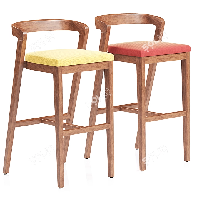 Modern Venus Bar Stool 3D model image 1