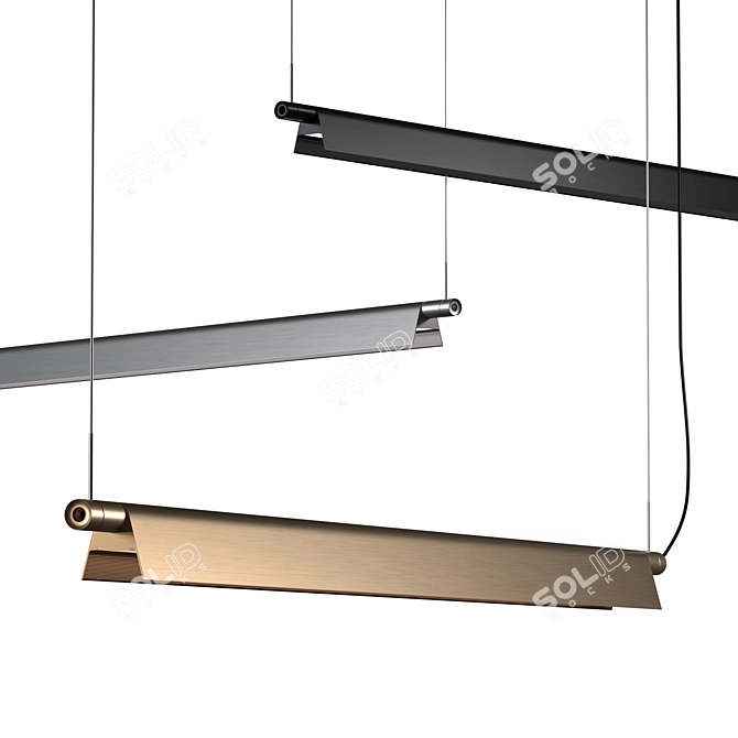 Elegant LED Suspended Lamp 3D model image 1