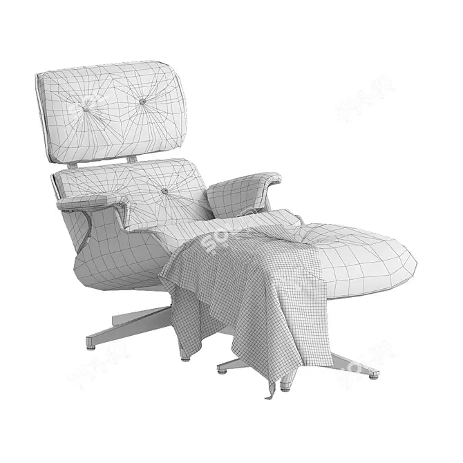 Comfortably Stylish Eames Lounge Armchair 3D model image 2