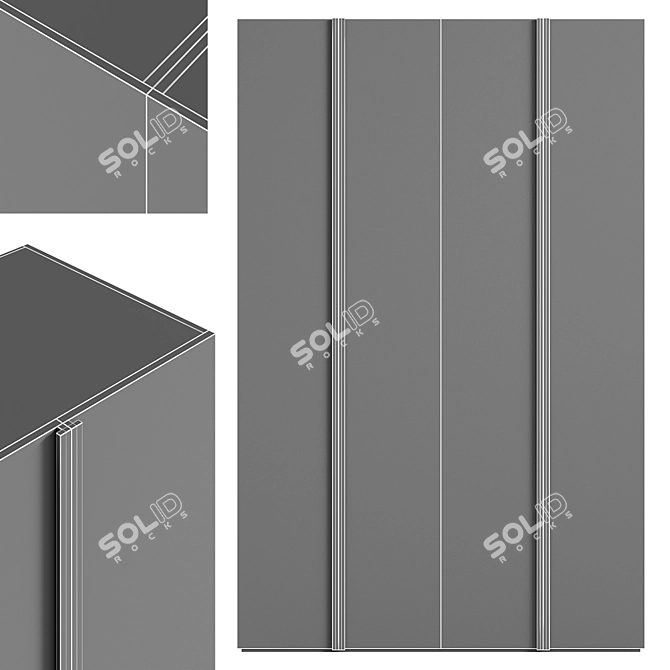 Italian Enamel MDF Storage Unit 3D model image 7