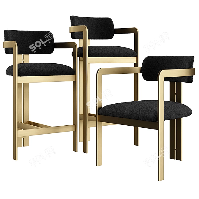 Eichholtz Donato Chairs Set 3D model image 3