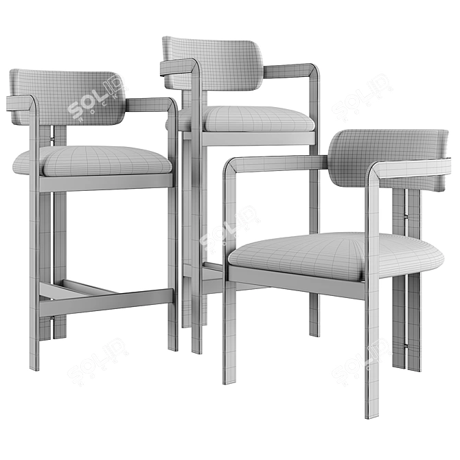 Eichholtz Donato Chairs Set 3D model image 7