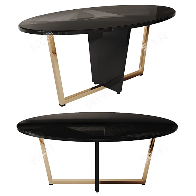 Black Coffee Table 110x60x45 cm 3D model image 1