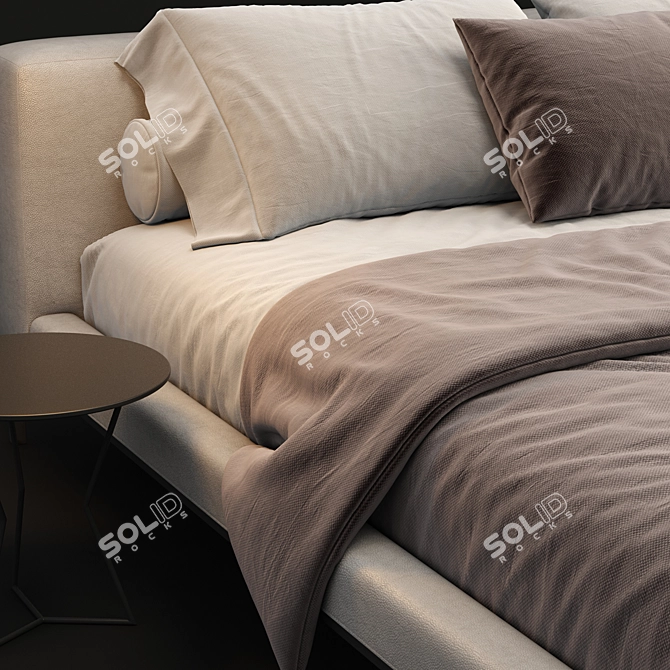 Luxury Desert Light King Bed 3D model image 3