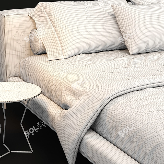 Luxury Desert Light King Bed 3D model image 4