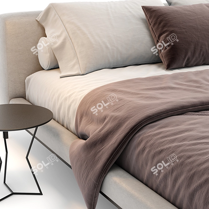 Luxury Desert Light King Bed 3D model image 8