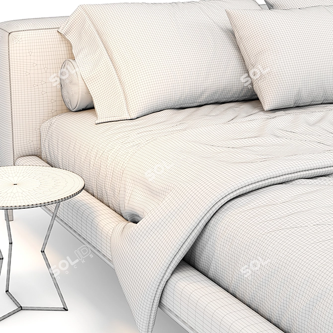 Luxury Desert Light King Bed 3D model image 9