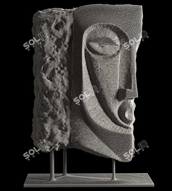 Triangular Abstract Face Sculpture 3D model image 3