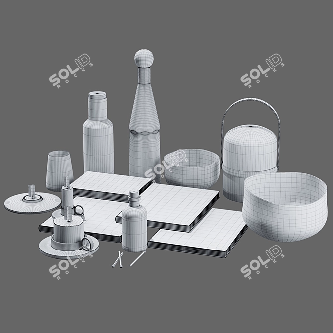 Zara Home Chic Decor Set 3D model image 7