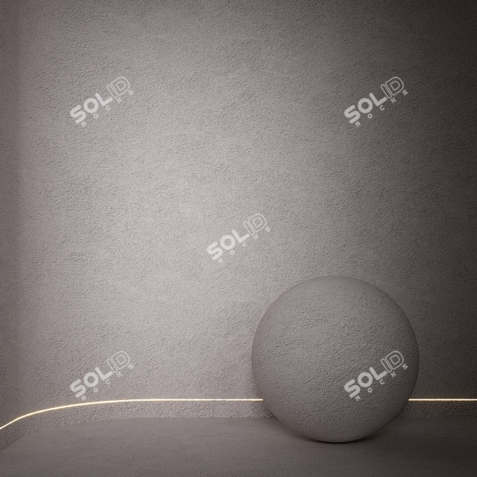 Seamless Decorative Plaster Material 3D model image 1