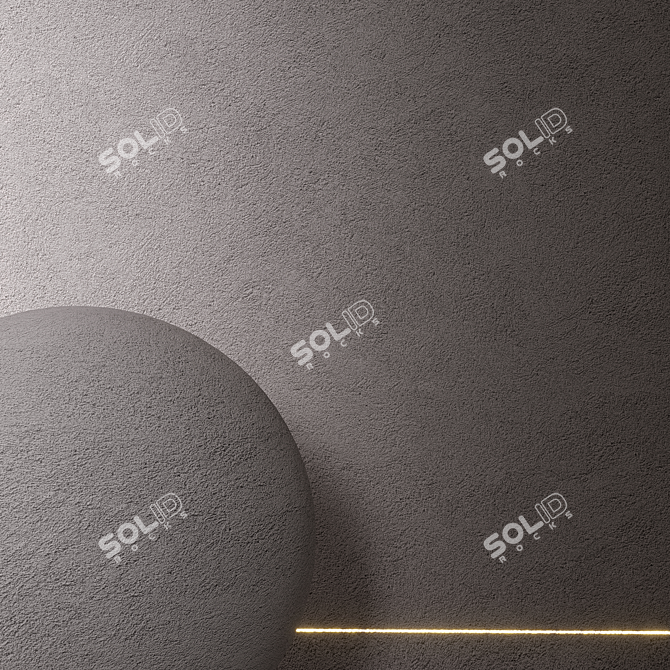Seamless Decorative Plaster Material 3D model image 3