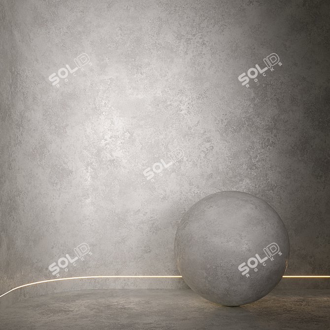 Seamless Decorative Plaster Material 3D model image 1