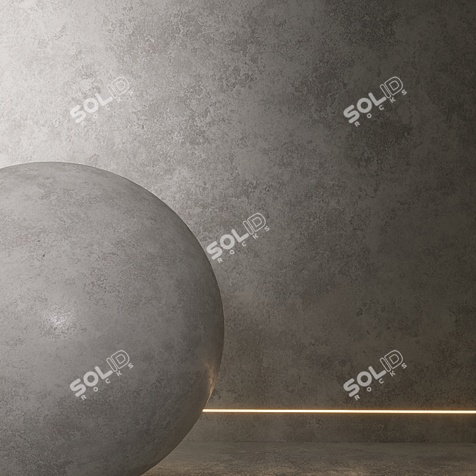 Seamless Decorative Plaster Material 3D model image 3