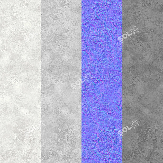 Seamless Decorative Plaster Material 3D model image 4