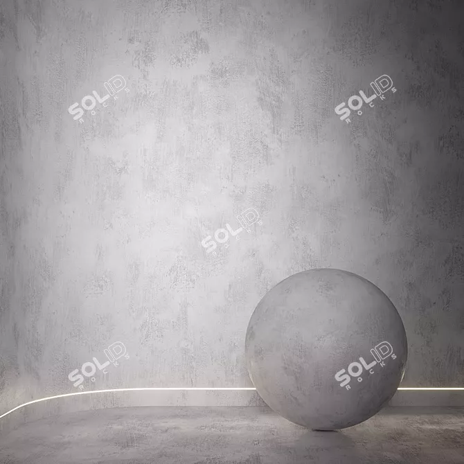 Seamless Decorative Plaster Material 3D model image 1