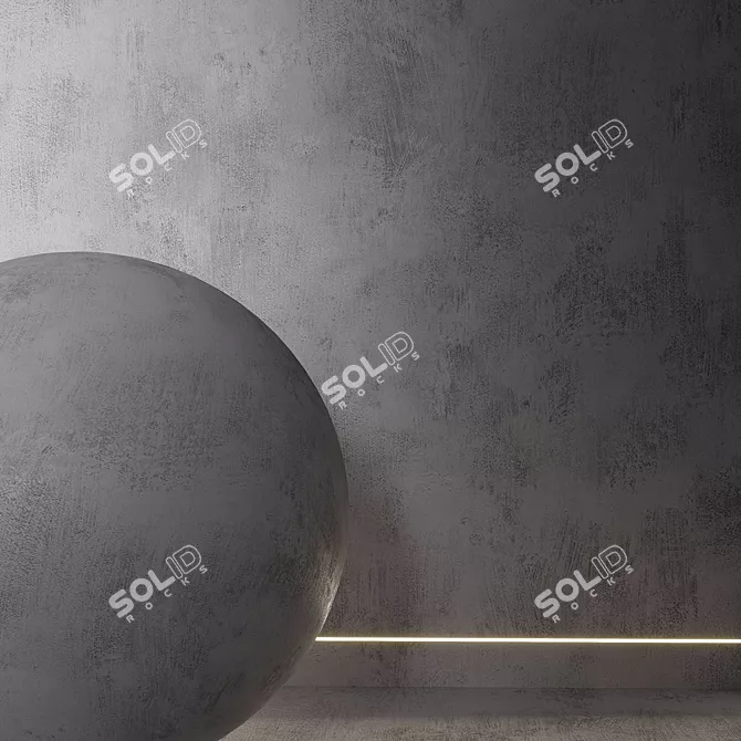 Seamless Decorative Plaster Material 3D model image 2